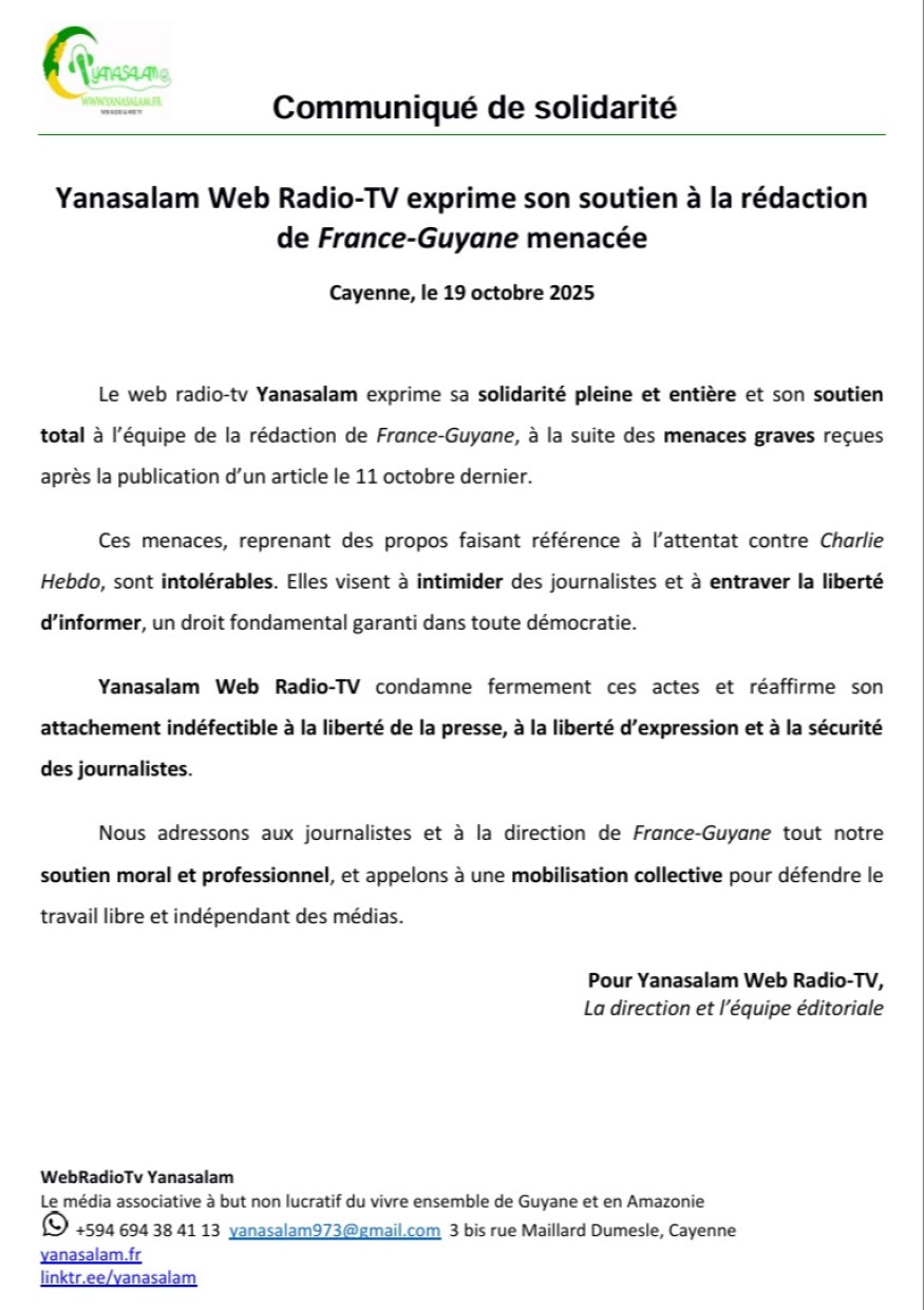 Communiqué de solidarité