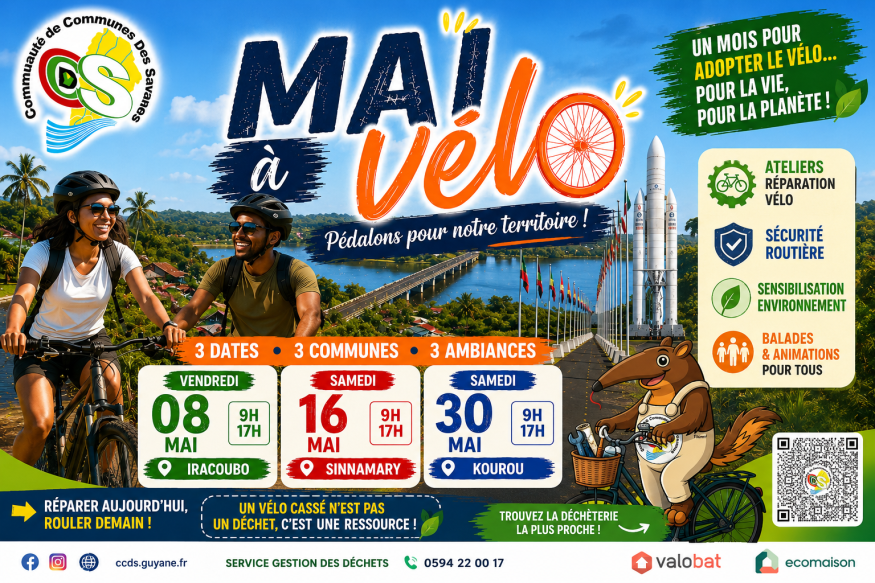Mai à Vélo 2026 : la CCDS remet les Savanes en selle pour une mobilité durable en Guyane