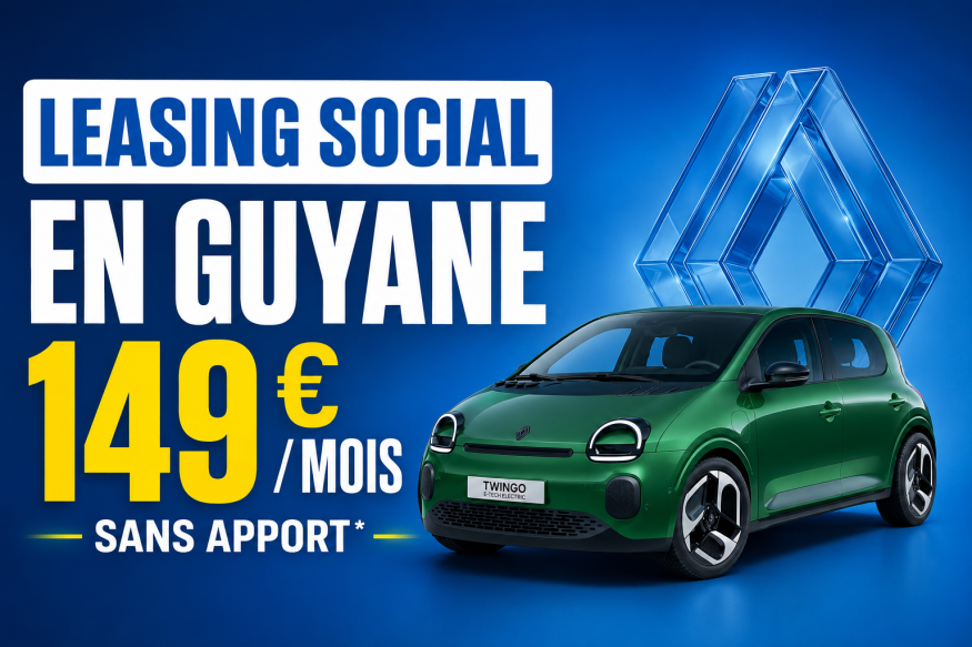 Leasing social en Guyane : une Renault Twingo électrique dès 149 € par mois