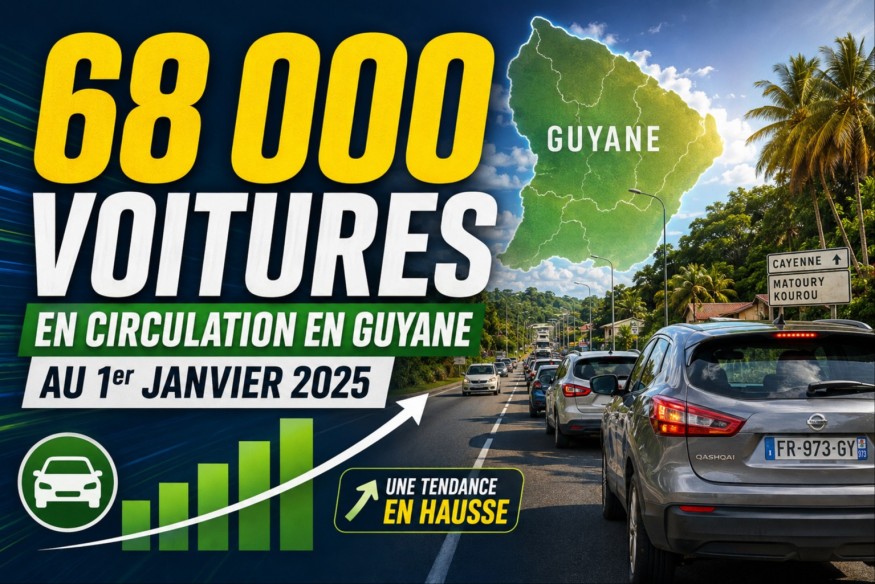 Guyane : 68 000 voitures particulières en circulation, un parc automobile en forte progression