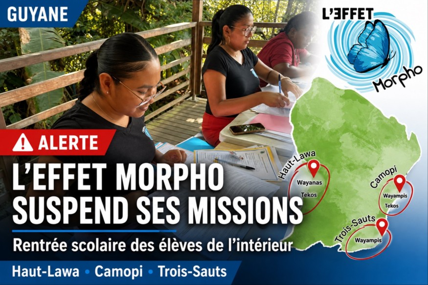 Rentrée des élèves de l’intérieur : L’Effet Morpho annonce la suspension de son accompagnement