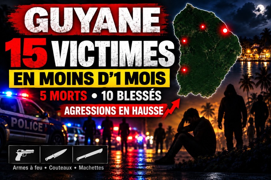 Guyane : en moins d’un mois, au moins 15 victimes de violences graves, dont 5 morts